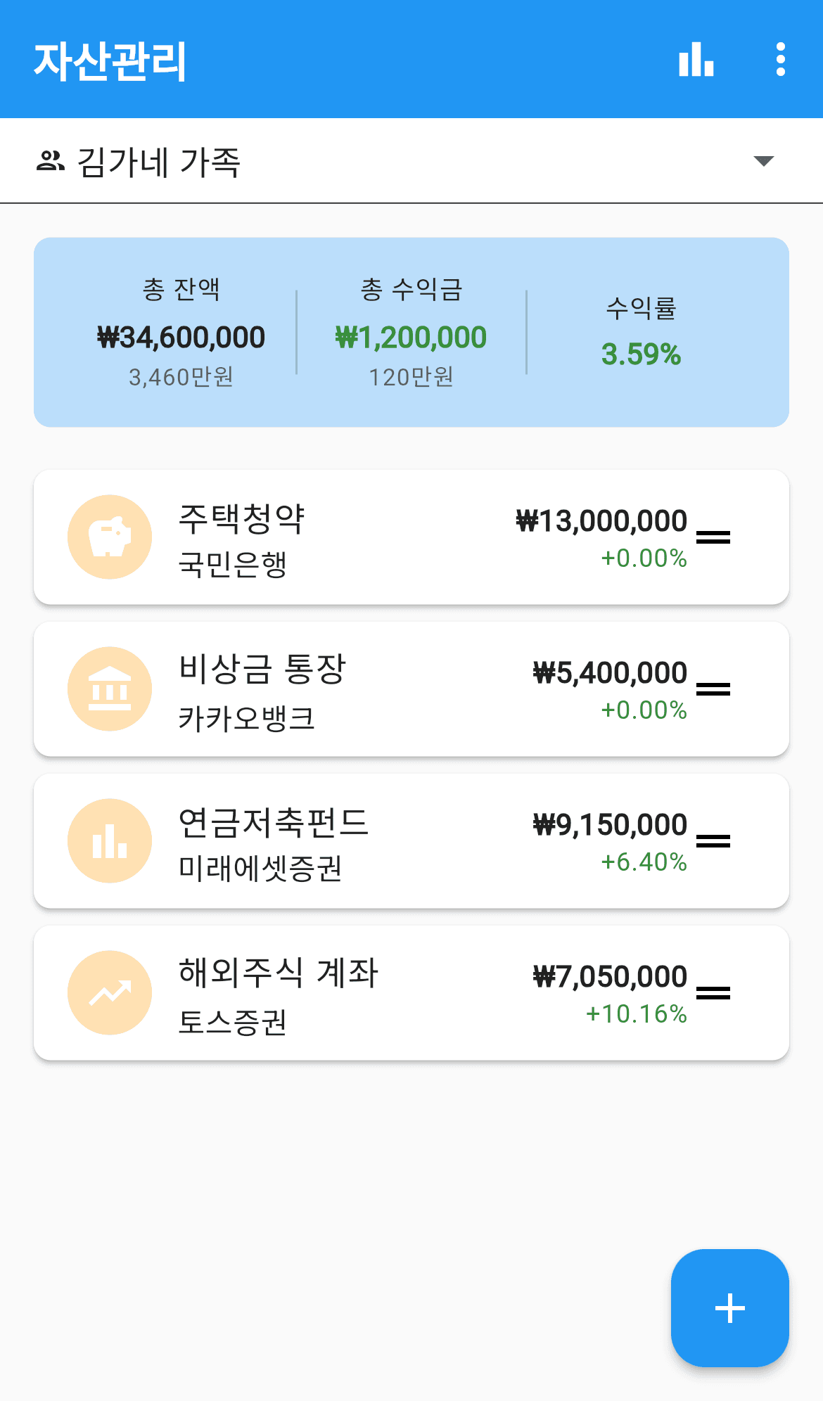 자산 메인 화면