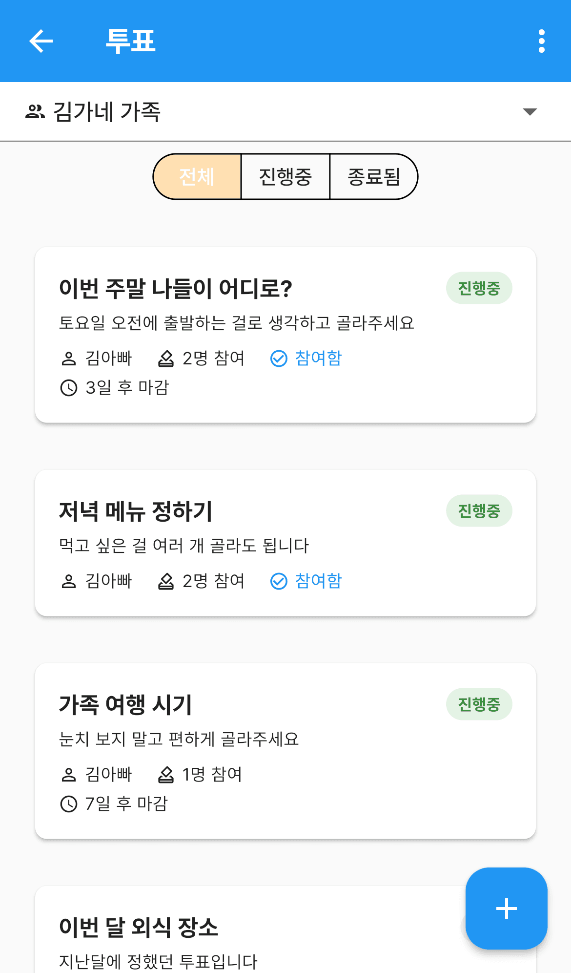 투표 목록