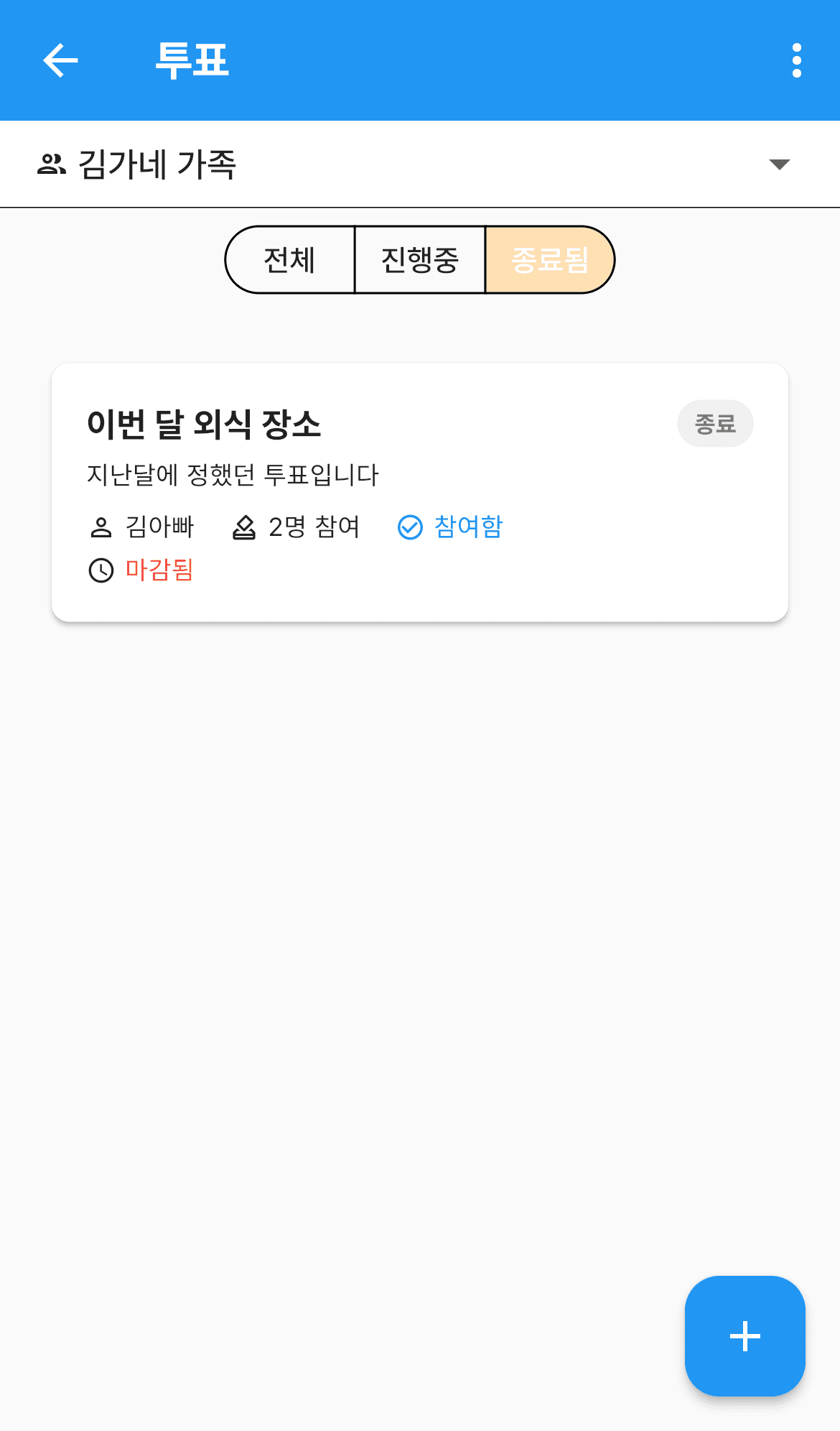 종료된 투표만 보기